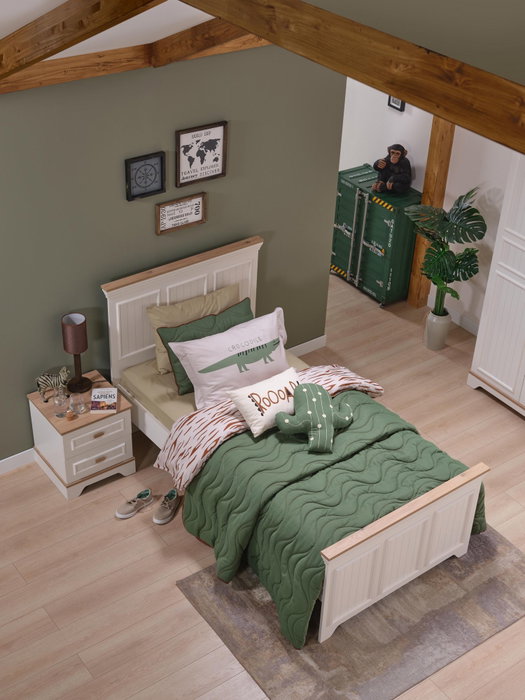 Hanah Home Cama Individual Monte Crema y Roble Hanah Home Cama Individual Monte Crema y Roble
